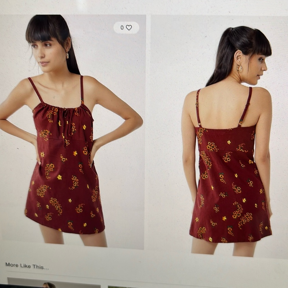 Urban Outfitters Ester Linen Tie Front Mini Dress Size Medium